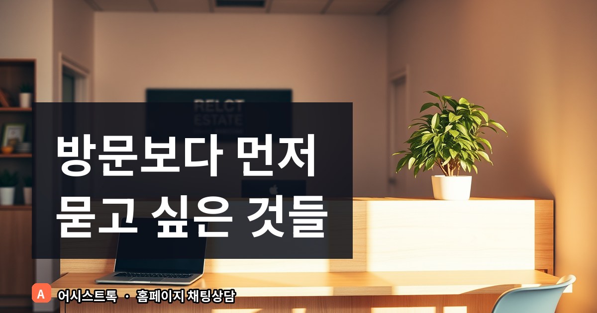 부동산 중개소 홈페이지 방문 예약과 매물 문의를 나누는
